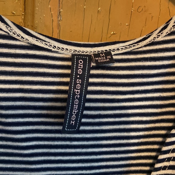 Anthropologie navy and white striped tank size M - Picture 2 of 4